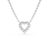 Pavé Lab Grown Diamond Mini Heart Necklace - MSBLUE Jewelry