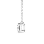 East-West Emerald Cut Moissanite Solitaire Necklace - MSBLUE Jewelry