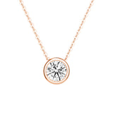 1 CT. Round Cut Moissanite Bezel-Set Pendant Necklace