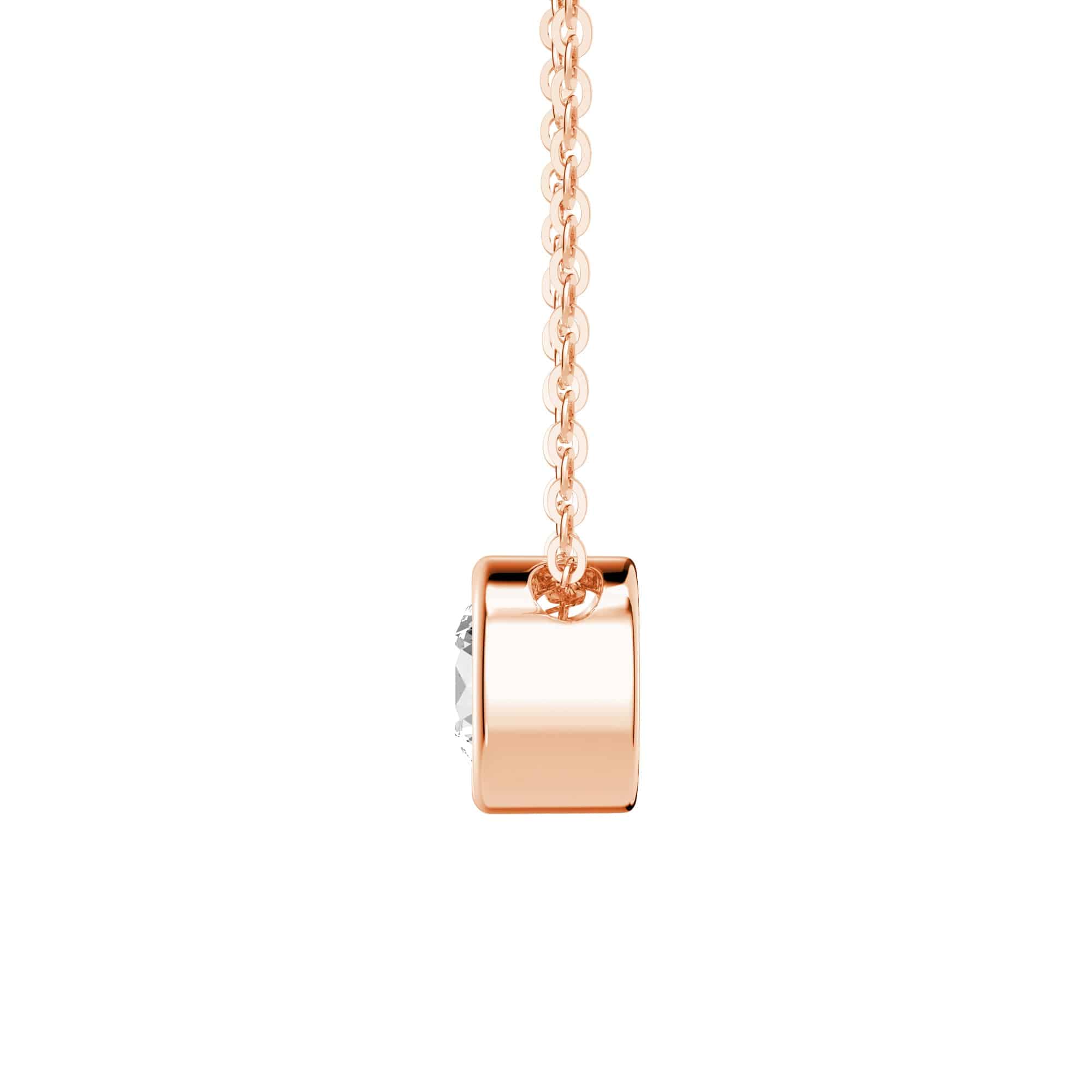 1 CT. Round Cut Moissanite Bezel-Set Pendant Necklace - MSBLUE JEWELRY