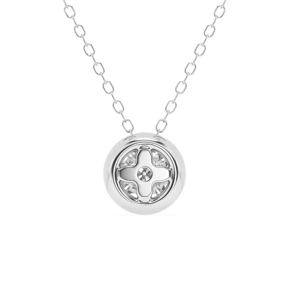 1 CT. Round Cut Moissanite Bezel-Set Pendant Necklace - MSBLUE Jewelry