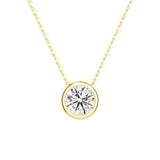 1 CT. Round Cut Moissanite Bezel-Set Pendant Necklace