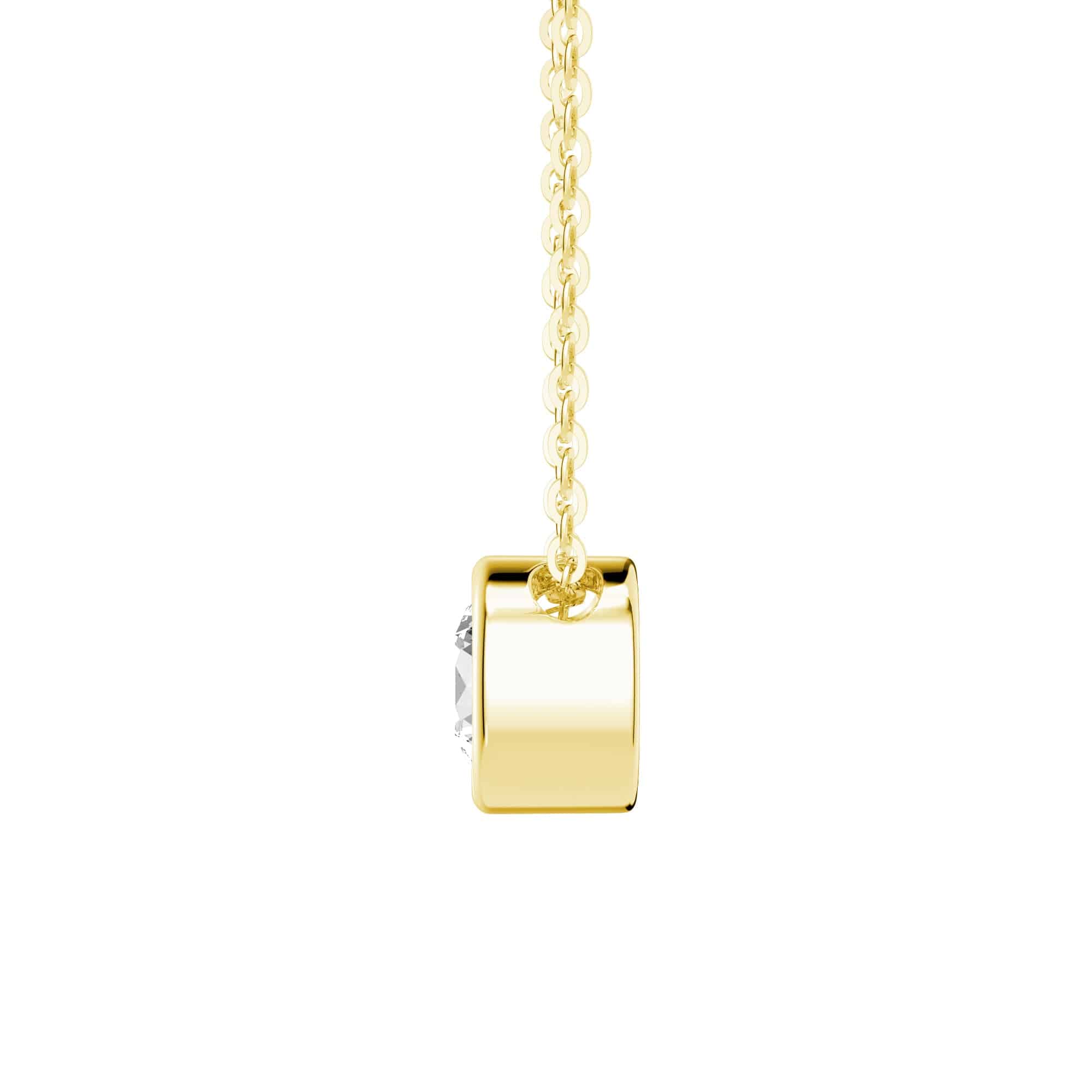 1 CT. Round Cut Moissanite Bezel-Set Pendant Necklace - MSBLUE JEWELRY