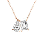 Toi Et Moi Emerald Cut & Pear Cut Pendant Necklace - MSBLUE Jewelry