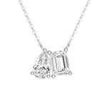 Toi Et Moi Emerald Cut & Pear Cut Pendant Necklace - MSBLUE Jewelry