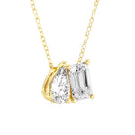 Toi Et Moi Emerald Cut & Pear Cut Pendant Necklace - MSBLUE Jewelry