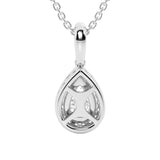 Fancy Pear Shape Halo Moissanite Pendant Necklace