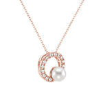 5mm Freshwater Pearl Moissanite Circle Fashion Pendant Necklace - MSBLUE Jewelry