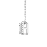 Emerald Cut Pavé Moissanite Halo Pendant Necklace