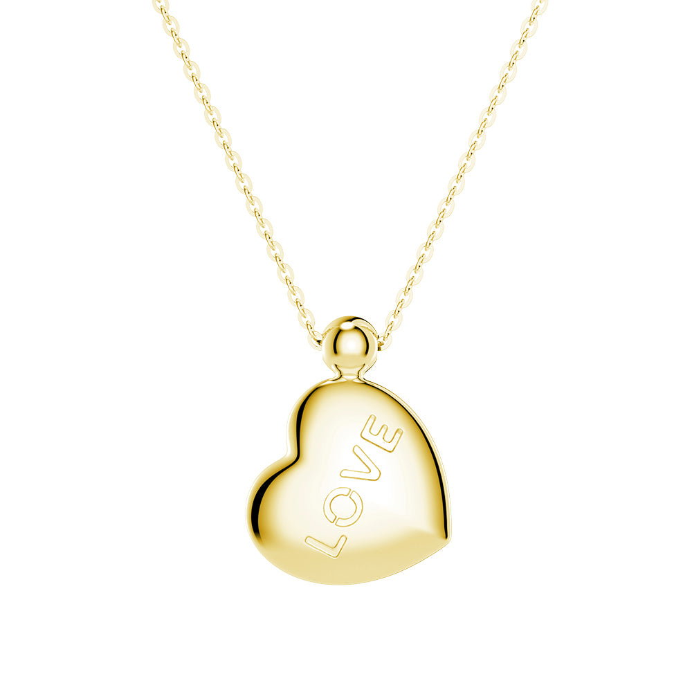 Double Side Engraved "Love" Heart Necklace