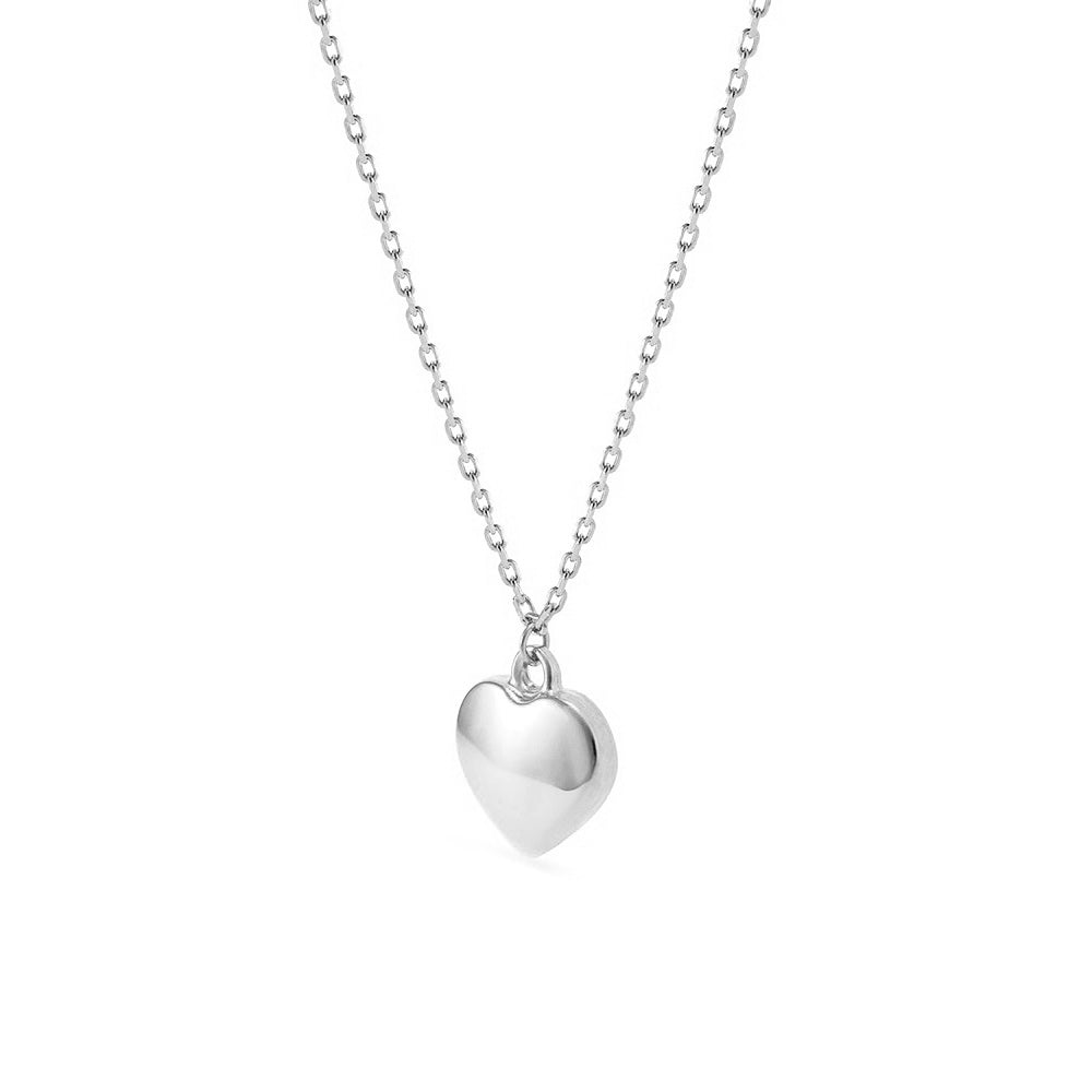 Simple Engravable Plain Heart Necklace