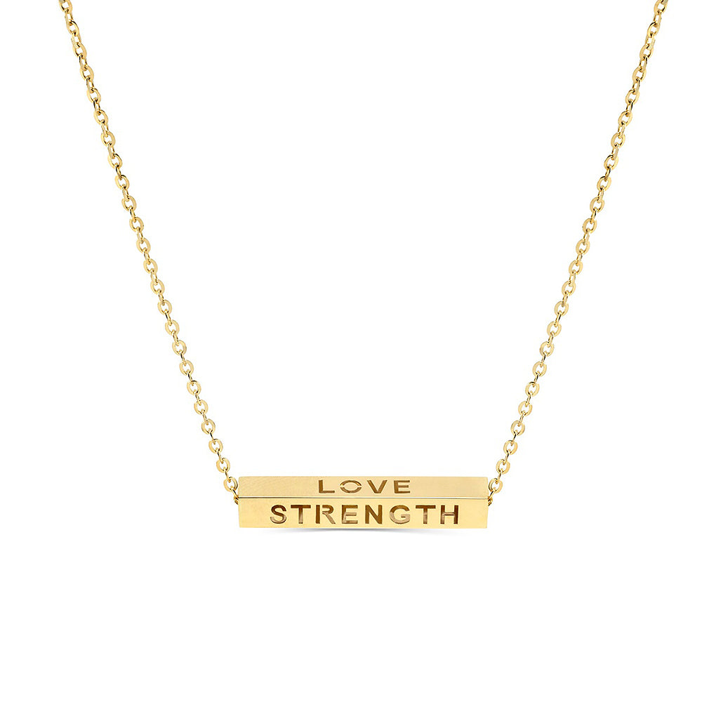 "LOVE-STRENGTH-PEACE-HAPPINESS" Engravable Energy Necklace