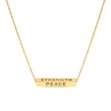 "LOVE-STRENGTH-PEACE-HAPPINESS" Engravable Energy Necklace