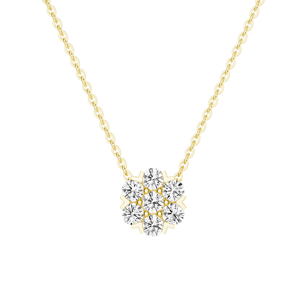 Classic Cluster Flower Moissanite Necklace