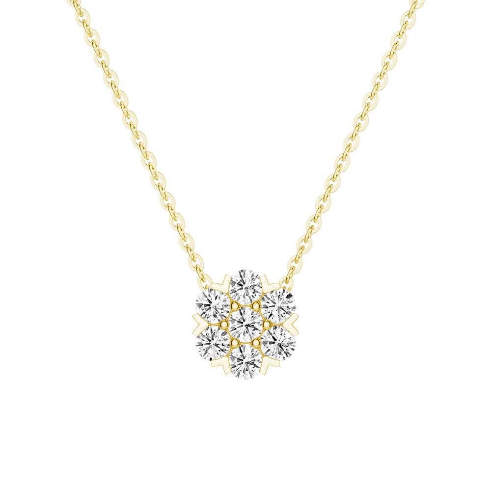 Classic Cluster Flower Moissanite Necklace - MSBLUE Jewelry