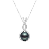 8MM Tahitian Pearl Twist Pendant Necklace