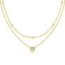 Layered Heart Lab Grown Diamond Necklace - MSBLUE JEWELRY