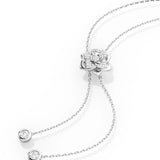 Moissanite Rose Tassel Pendant Necklace