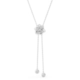 Moissanite Rose Tassel Pendant Necklace