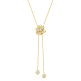 Moissanite Rose Tassel Pendant Necklace