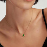 Verdant Emerald Cut Pendant Necklace