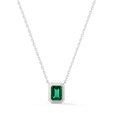 Verdant Emerald Cut Pendant Necklace