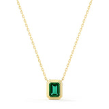 Verdant Emerald Cut Pendant Necklace