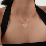Moissanite Butterfly Pendant Necklace