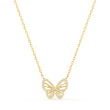 Moissanite Butterfly Pendant Necklace