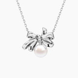 Pearl Bow Pendant Necklace