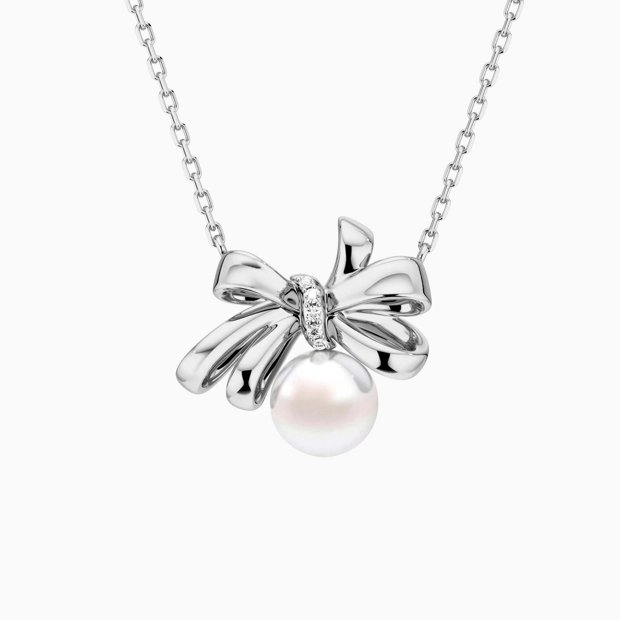 Pearl Bow Pendant Necklace