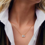 Toi et Moi Moissanite Necklace