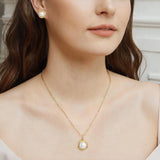Freshwater Pearl Pendant Necklace And Earrings Set