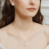 Freshwater Pearl Pendant Necklace And Earrings Set