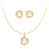 Freshwater Pearl Pendant Necklace And Earrings Set