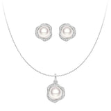 Freshwater Pearl Pendant Necklace And Earrings Set