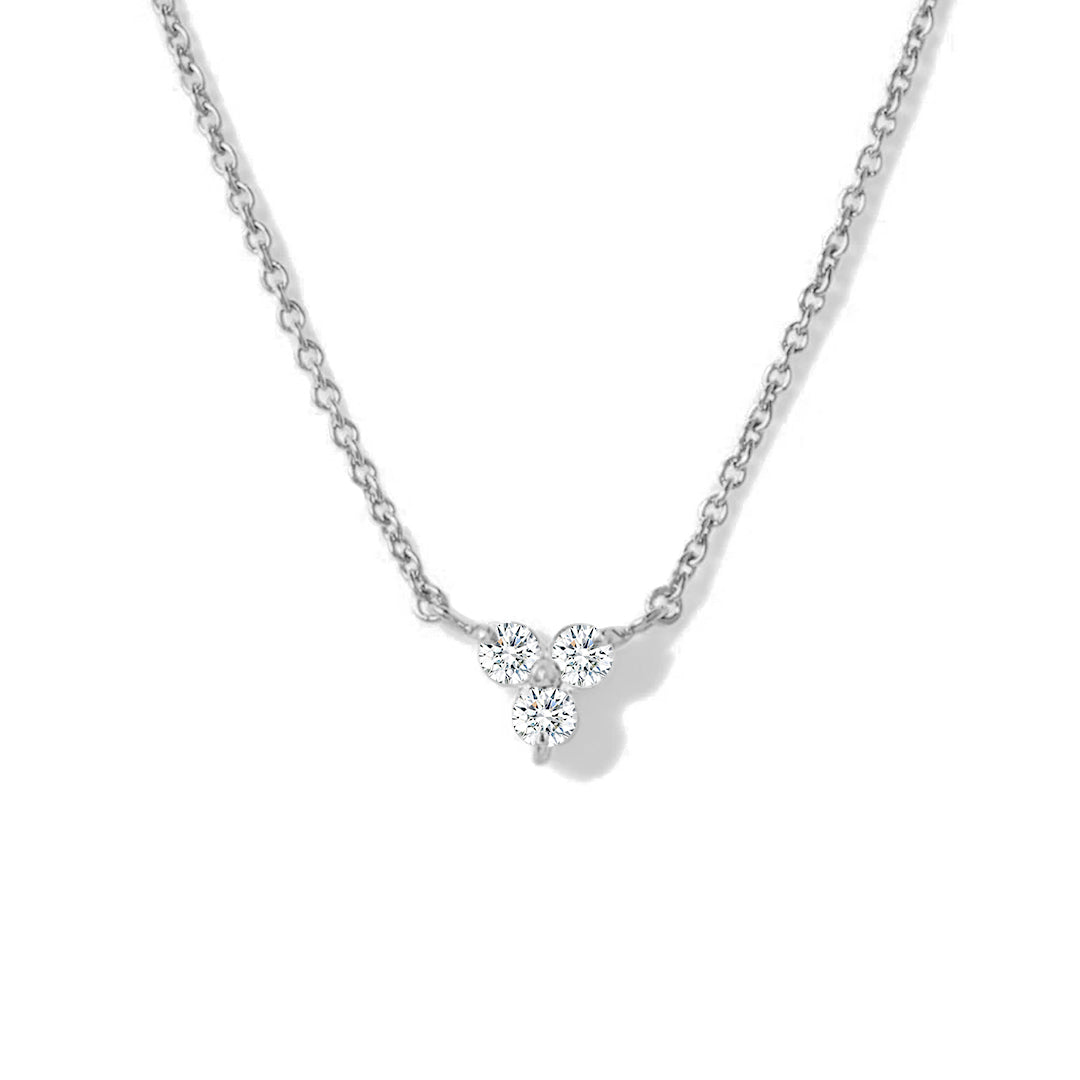Three Stone Moissanite Pendant Necklace