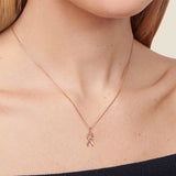“Blossom Of Hope” Pink Ribbon Breast Cancer Awareness Necklace