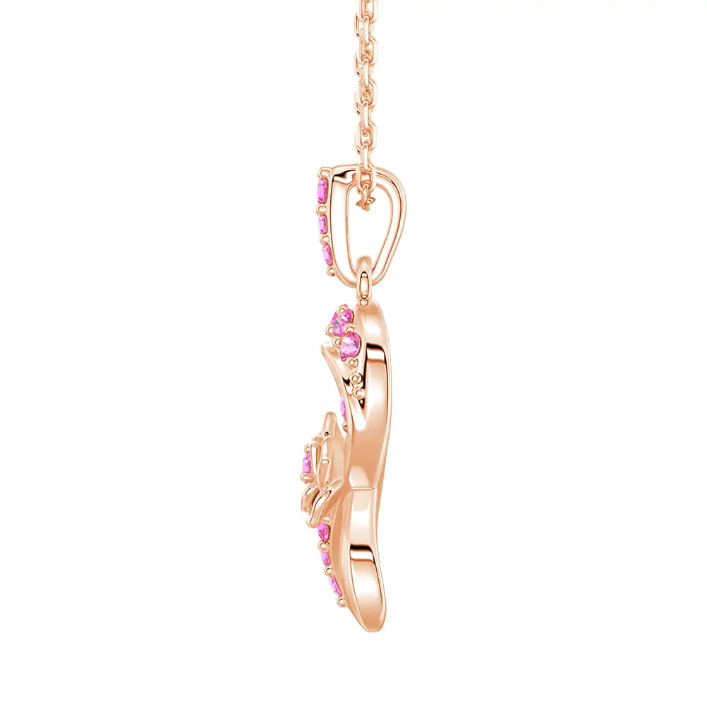 “Blossom Of Hope” Pink Ribbon Breast Cancer Awareness Necklace