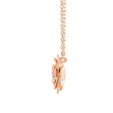 "Radiant Hope" Rose Pendant Necklace with Pink Sapphire