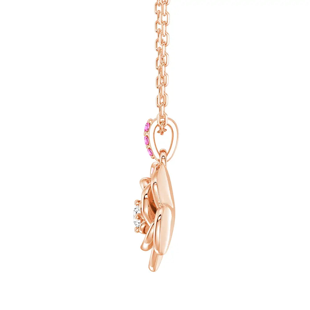 “Blossom of Compassion” Breast Cancer Awareness Pendant Necklace