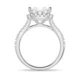 Halo Princess Cut Moissanite Engagement Ring With Split Band