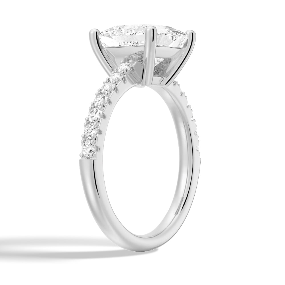 1.5 CT. Sterling Silver Princess Cut Moissanite Engagement Ring [Ships Within 24 Hrs]