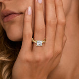 Twisted Band Princess Cut Moissanite Engagement Ring