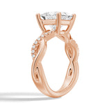 3 CT. Twist Vine Princess Cut Moissanite Engagement Ring
