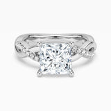 Twisted Band Princess Cut Moissanite Engagement Ring