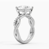 Twisted Band Princess Cut Moissanite Engagement Ring