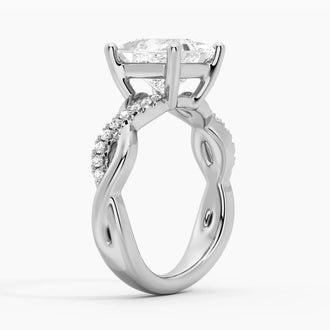 Twisted Band Princess Cut Moissanite Engagement Ring