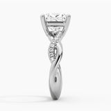 Twisted Band Princess Cut Moissanite Engagement Ring