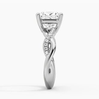 Twisted Band Princess Cut Moissanite Engagement Ring